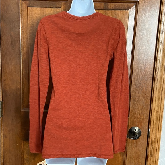 Mudd Y2K Retro Long Sleeve Rust Orange Heather Shirt Juniors Size Medium - Picture 5 of 11